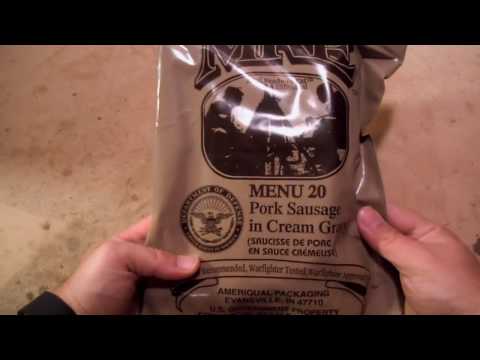 MRE Review - Menu No. 20 - Pork Sausage in Cream Gravy