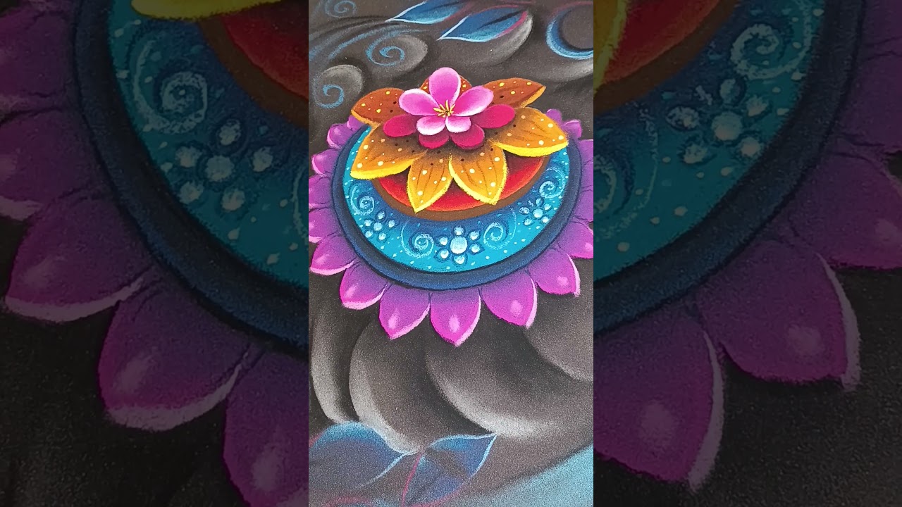 3d Flower 👌Rangoli #art #shorts #ashishkirangoli #painting #rangoli