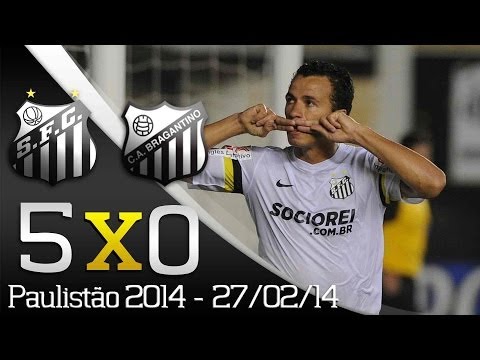 Santos 5 x 0 Bragantino - Gols - Paulistão 2014 (27/02/14)
