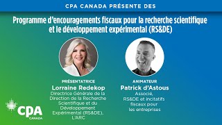 Mise à jour de l’ARC : Programme de la RS&DE