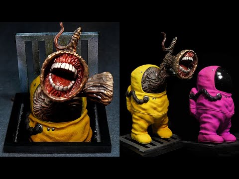 Making Real Among us SIREN HEAD Impostor Sculpture Timelapse