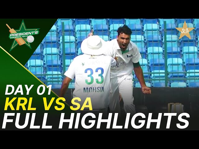 Full Highlights | KRL vs Sahir Asst | President Trophy | Day 1 | NSK, Karachi | M2V1K