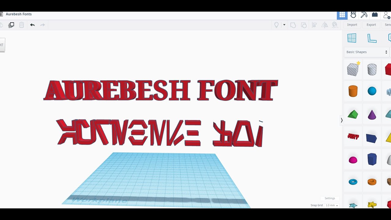 Using Star Wars Aurebesh fonts in Tinkercad!