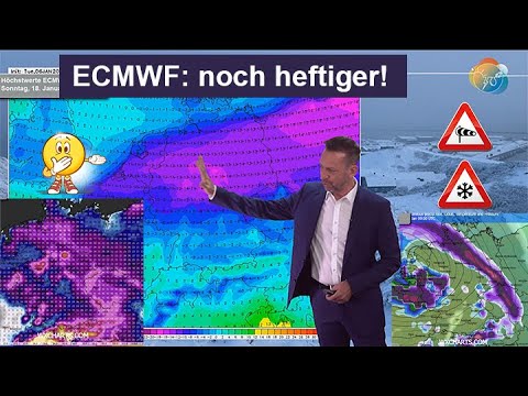 ECMWF (auch GEM): noch heftiger. Sonst Tauwetter, Sturm, & neue Kälte! Wetterbericht 07.-13.01.2026.