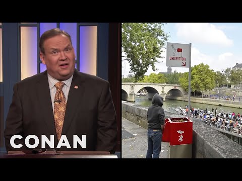 Andy Is Outraged By Paris's Public Urinals | CONAN on TBS