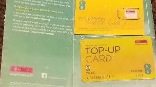 T-mobile EE/ brand new sim card top up card