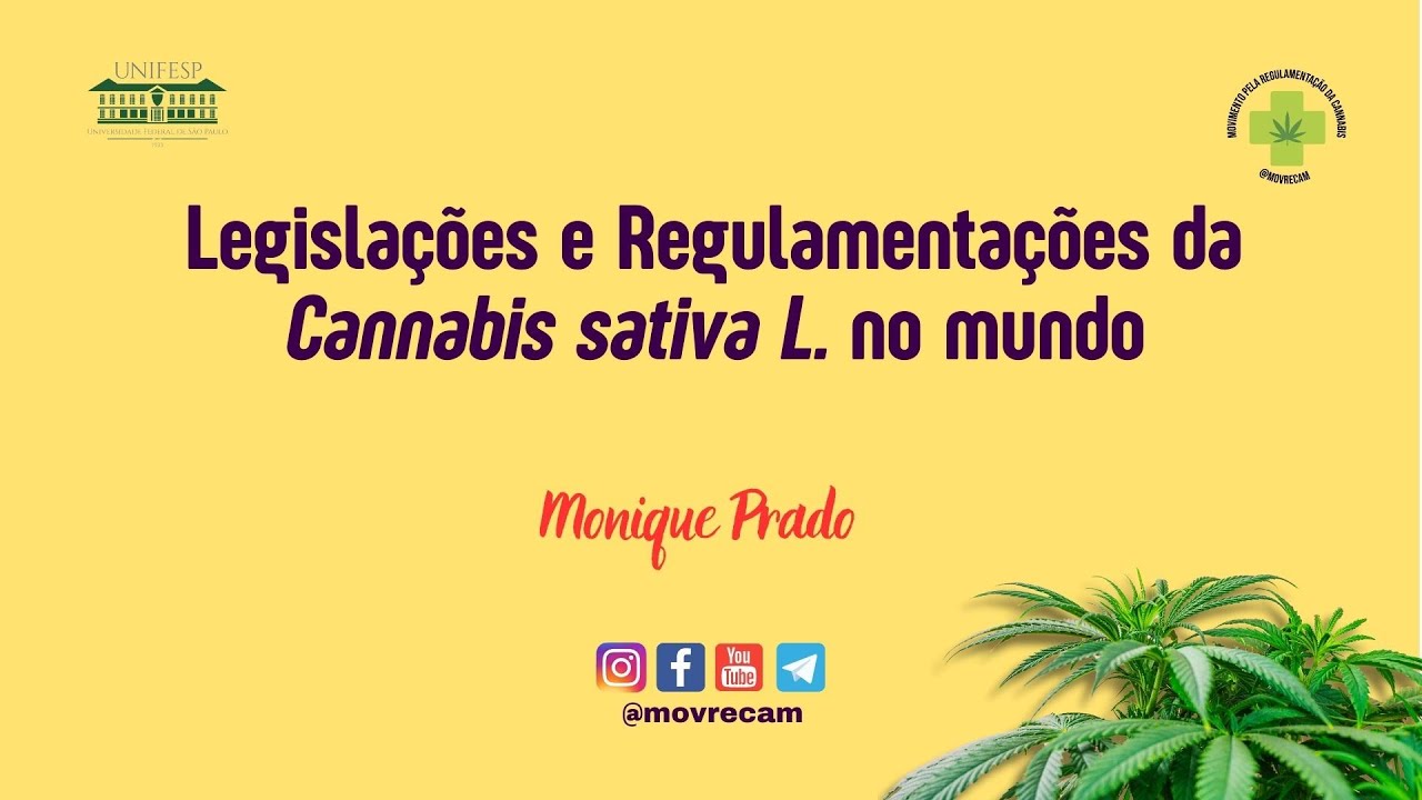 22ª aula -Legislações e Regulamentações da Cannabis sativa L. no mundo - Monique Prado