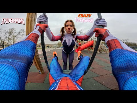 SPIDER-MAN VS CRAZY SPIDER-GWEN IN LOVE ( Funny ParkourPOV Spider-Man)