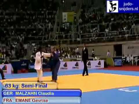 Judo 2009 Rio de Janeiro: Malzahn (GER) - Emane (FRA) [-63kg].