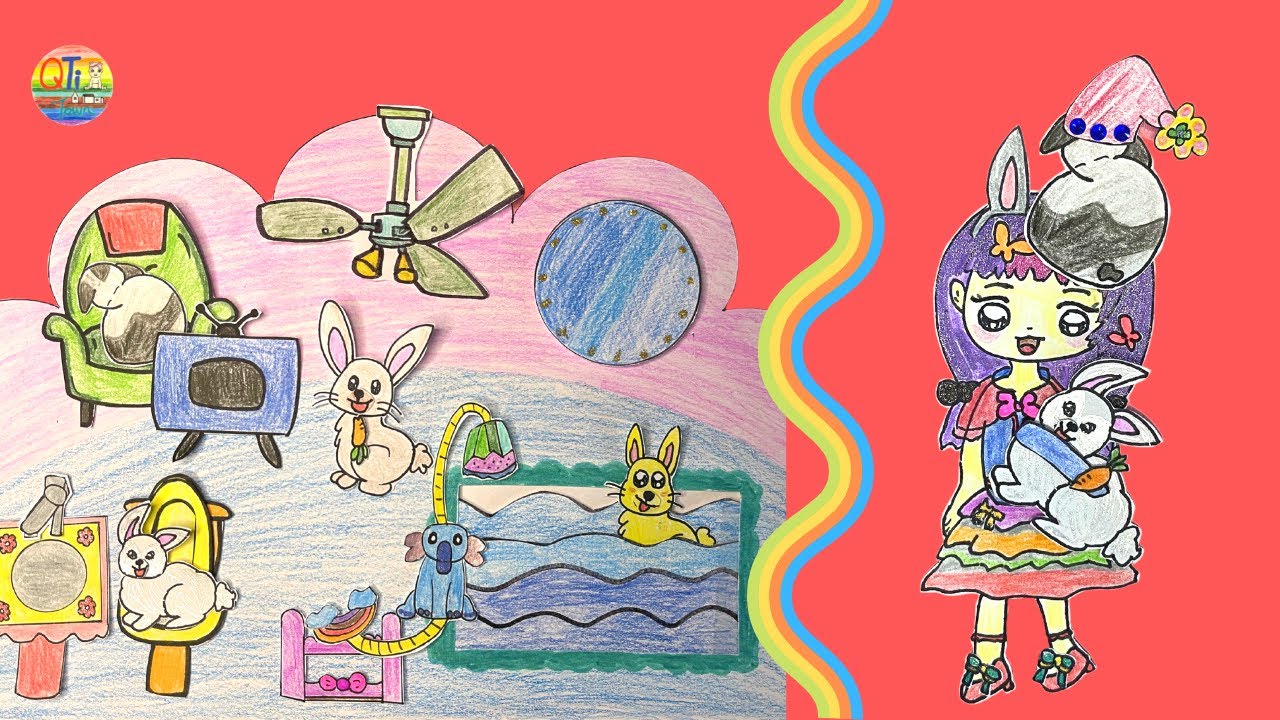 Pet rabbit care story|Taking care of bunny rabbits daily|DIY paper doll cartoon|Stop motion paper