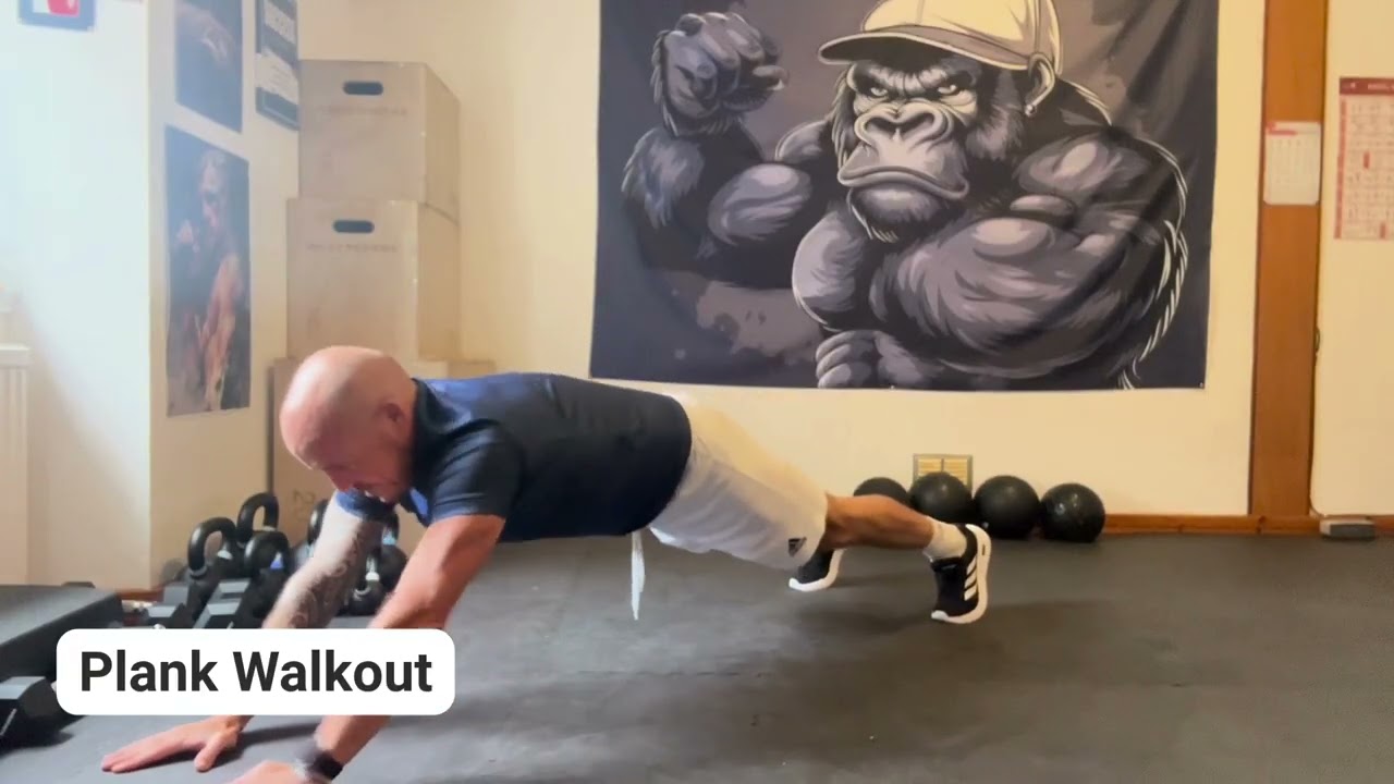 Core engagement in every exercise - plank walkout