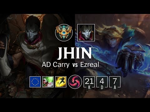 Jhin ADC vs Ezreal - EUW Challenger Patch 8.21