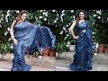 Sridevi Vijayakumar Latest Blue Saree Photoshoot