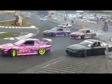 Team burst meihan Double overtake drift Naoki nakamura and friends