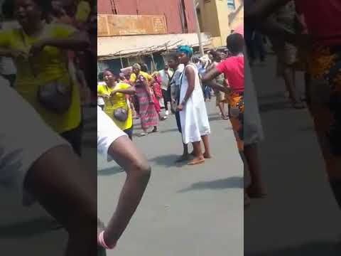 Traders are demonstrating in the Central area of Freetown due to ban on street trading.
