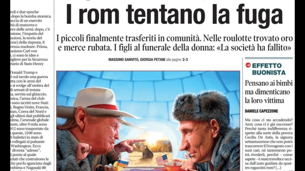RASSEGNA STAMPA 15 AGOSTO 2025 QUOTIDIANI NAZIONALI ITALIANI  PRIME PAGINE DEI GIORNALI DI OGGI