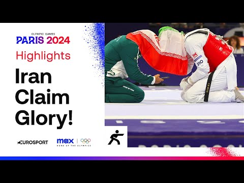 Arian Salimi of Iran beats Team GB's Caden Cunningham in the Taekwondo +80kg final 🥇 | #Paris2024