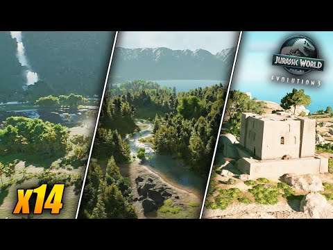 THIS MAP IS HUGE! ALL 14 NEW MAPS ADDED IN JURASSIC WORLD EVOLUTION 3!