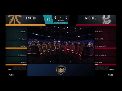 [EU LCS Spring 2017] Fnatic vs Misfits - 3rd Place Playoffs Game 1