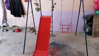REPARACIÓN DE RESBALADILLA CON COLUMPIO. (RESTAURACICLANDO)