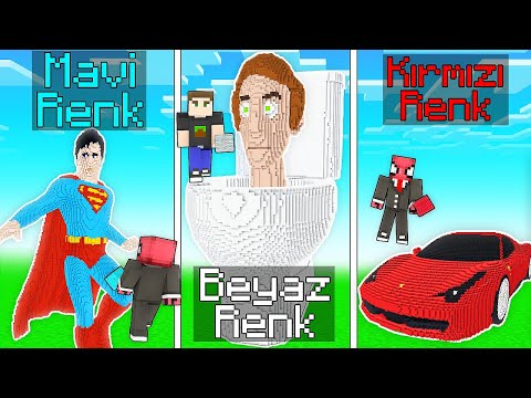 TEK RENK YAPI KAPIŞMASI 🔴🟢 -  Minecraft