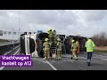 Vrachtwagen kantelt op A12, snelweg tot na avondspits dicht