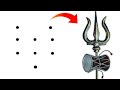 Trishul Drawing Easy Trishul Damru Drawing Dots Trishul Drawing Mahadev Trishul Drawing Easy