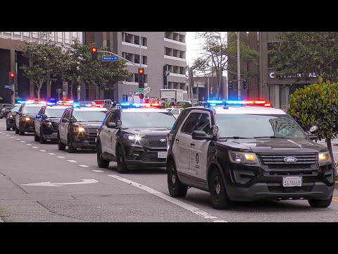 *37 UNITS* LAPD Responding Code 3 to Protest