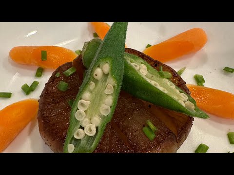 This is not Scallop. This is Daikon Radish Steak #daikon #vegetariansteak