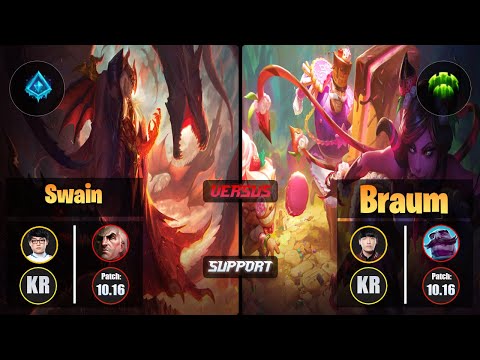 ShowMaker SWAIN (Support) [Glacial Augment] VS Kellin BRAUM - Challenger KR Patch 10.16
