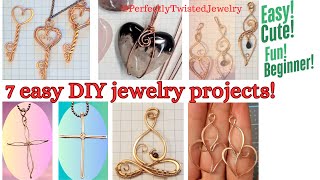 7 Beginner Wire Wrapping projects, Compilation, Easy, Cute, Fun and Quick!