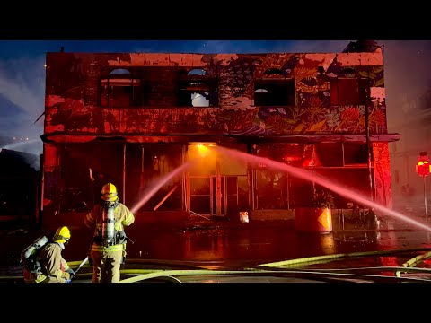 Arcata’s H Street block fire & demolition footage 