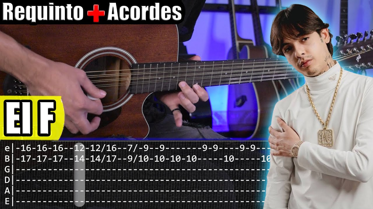 El F - Natanael Cano x Junior H - Requinto + Acordes | TABS | Tutorial Guitarra