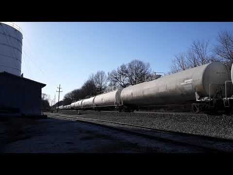 NS AC44C6M 4043 leads a freight train headed eastbound with 7 engines! and the ILLINOIS TERMINAL