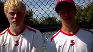 St. John's High Chris Ellis and Dylan Fletcher tennis match