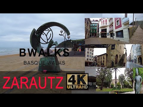 Zarautz Gipuzkoa virtual city Walk | 2 kms relaxing walk | spring 2021 |  4K walk  | 60 fps