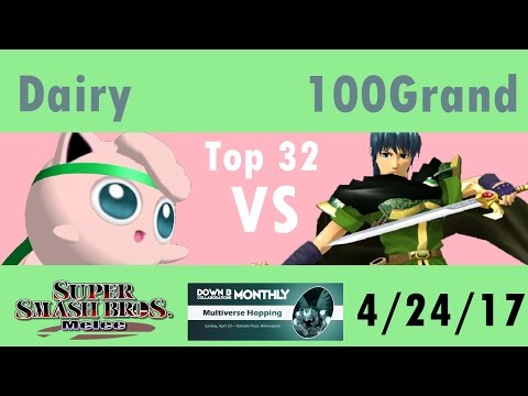 [Melee Singles WF] Dairy(Puff) vs 100 Grand(Marth) [DownB_ April Monthly]