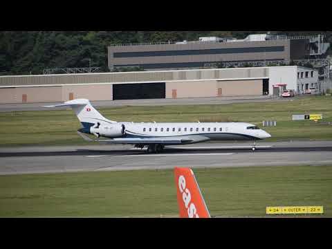 BRAND NEW!!! Bombardier Global 7500 HB-JIT landing at Geneva