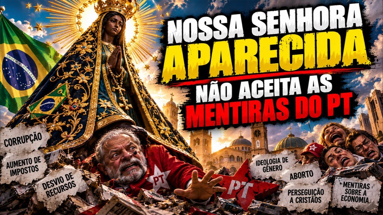 Canalhas sacrílegos do PT usam Nossa Senhora Aparecida para mentir
