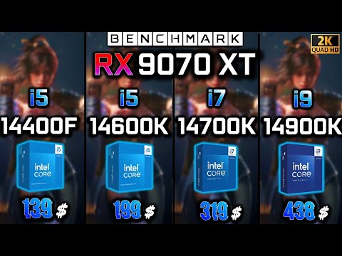 RX 9070 XT + Intel i5 14400F vs i5 14600K vs i7 14700K vs i9 14900K - 1440p | Which CPU?