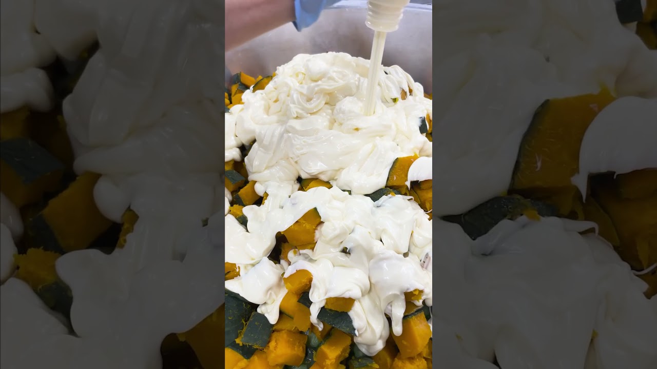 【給食】カボチャサラダ#かぼちゃ #サラダ #food #給食 #学校