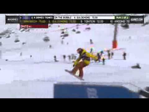 Seppe Smits run 2 Men_s Snowboard Slopestyle elimination X Games Tignes 2013