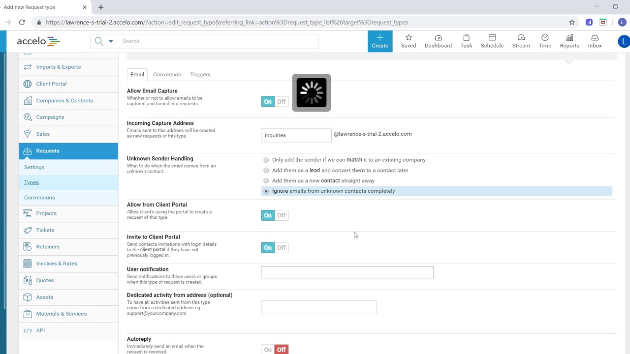 Configuring Request Types