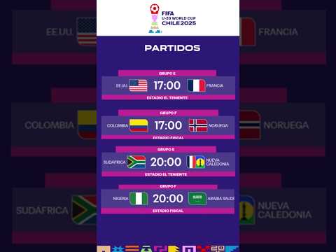 🌍⚽ Mundial Sub-20 | Jornada 3 – Fase de Grupos 📆 | Colombia 🇨🇴 vs Noruega 🇳🇴 – Partidos de Hoy 🏆