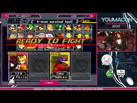 Youmacon 2022 Melee LF: PF | Groovy (Fox) vs Lain (Falco/Marth)