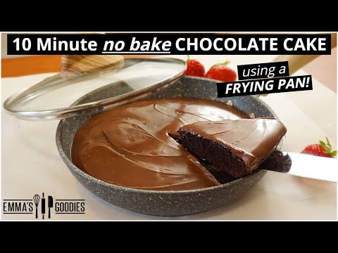 Easy 10 Minute CHOCOLATE CAKE in Frying Pan! NO Oven!