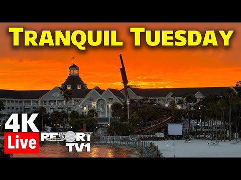 🔴4K Live: Tranquil Tuesday - Epcot Resorts & Epcot - A Relaxing Evening - Walt Disney World