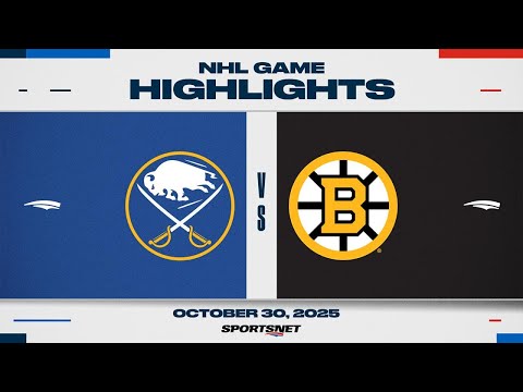 NHL Highlights | Sabres vs. Bruins - October 30, 2025