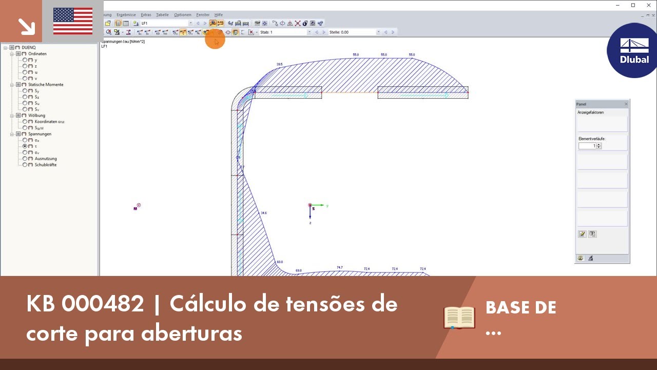 KB 000482 | Cálculo de tensões de corte para aberturas