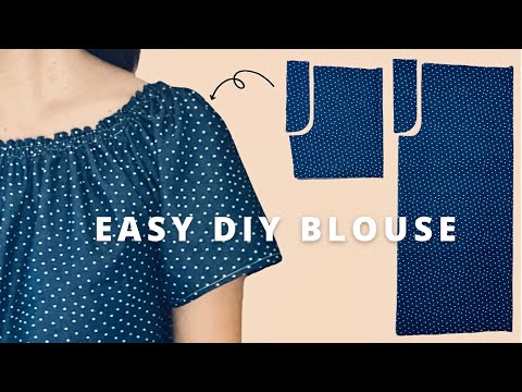 Easy pattern to make elastic neckline off shoulder blouse | summer blouse